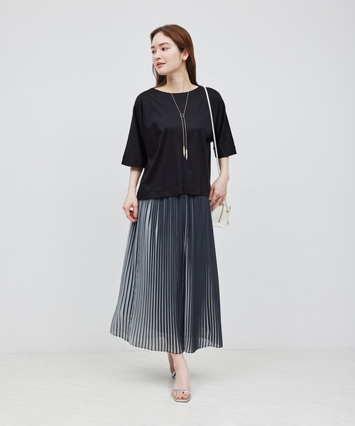 ROPE'（ロペ）の「汗染み防止スムース半袖カットソー（Tシャツ/カットソー・レディース・モスグリーン/ブラック/ベージュ・FREE）」の17枚目の写真