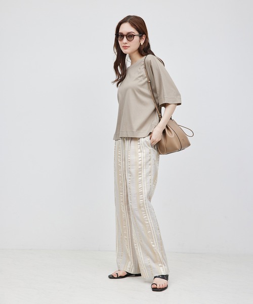 ROPE'（ロペ）の「汗染み防止スムース半袖カットソー（Tシャツ/カットソー・レディース・モスグリーン/ブラック/ベージュ・FREE）」の7枚目の写真
