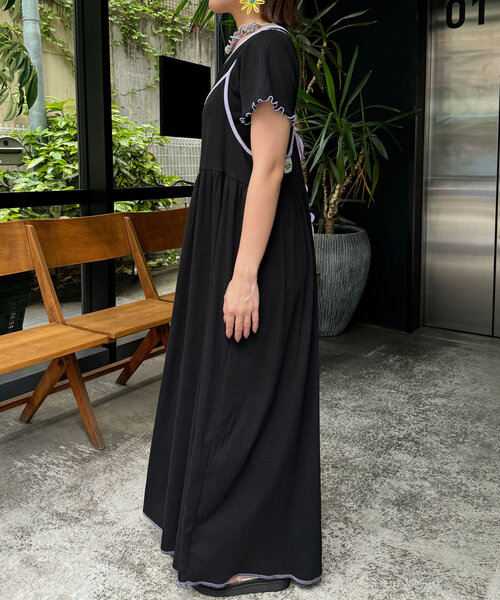 HELLO.SANFRANCISCO（ハローサンフランシスコ）の「【HELLO.SANFRANCISCO/ハローサンフランシスコ】配色リンガーTEE付キャミワンピース（ワンピース・レディース・ブラック/ピンク/イエロー/オレンジ・ONE SIZE）」の16枚目の写真