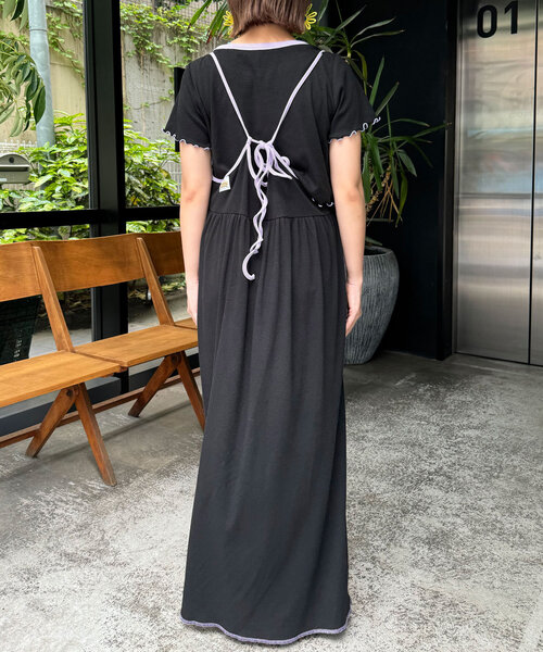 HELLO.SANFRANCISCO（ハローサンフランシスコ）の「【HELLO.SANFRANCISCO/ハローサンフランシスコ】配色リンガーTEE付キャミワンピース（ワンピース・レディース・ブラック/ピンク/イエロー/オレンジ・ONE SIZE）」の17枚目の写真