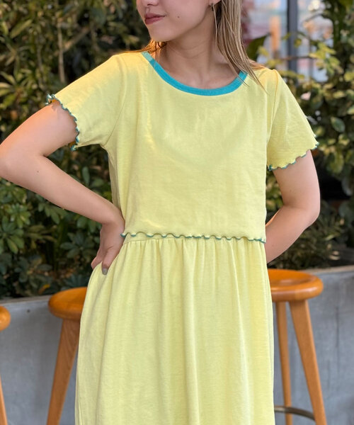 HELLO.SANFRANCISCO（ハローサンフランシスコ）の「【HELLO.SANFRANCISCO/ハローサンフランシスコ】配色リンガーTEE付キャミワンピース（ワンピース・レディース・ブラック/ピンク/イエロー/オレンジ・ONE SIZE）」の21枚目の写真