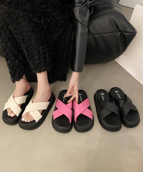 Miniministore(ミニミニストア)の「厚底サンダル スリッパ 美脚 夏(サンダル・レディース・ブラック/アイボリー/ピンク・24.5cm/23.0cm/24.0cm/25.0cm/22.5cm/23.5cm)」の15枚目の写真