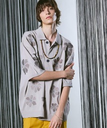 MAISON SPECIAL | 《UNISEX》Flower Embroidery Prime-Over Short Sleeve Knit Shirt/フラワーエンブロイダリープライムオーバーショートスリーブニットシャツ【MAISON SPECIAL/メゾンスペシャル】(シャツ/ブラウス)