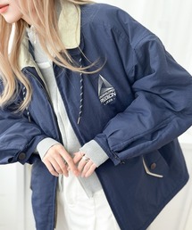 Java(ジャバ)の《Javaジャバコラボ》こだわり配色でスポーツMIXコーデが叶う。胸刺繍×襟配色ブルゾン(ブルゾン)