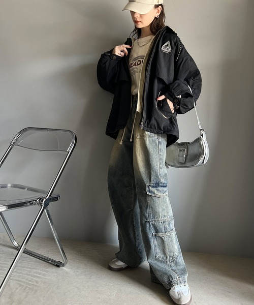 Java（ジャバ）の「《Javaジャバコラボ》こだわり配色でスポーツMIXコーデが叶う。胸刺繍×襟配色ブルゾン（ブルゾン・レディース・ブラック/ベージュ/ネイビー/ネイビー系・LARGE/MEDIUM/SMALL/X-LARGE）」の5枚目の写真