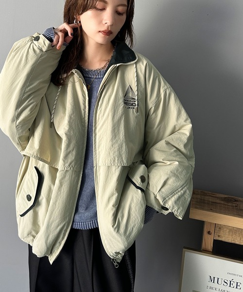 Java（ジャバ）の「《Javaジャバコラボ》こだわり配色でスポーツMIXコーデが叶う。胸刺繍×襟配色ブルゾン（ブルゾン・レディース・ブラック/ベージュ/ネイビー/ネイビー系・LARGE/MEDIUM/SMALL/X-LARGE）」の11枚目の写真