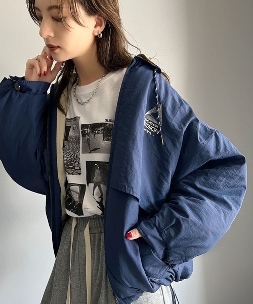 Java（ジャバ）の「《Javaジャバコラボ》こだわり配色でスポーツMIXコーデが叶う。胸刺繍×襟配色ブルゾン（ブルゾン・レディース・ブラック/ベージュ/ネイビー/ネイビー系・LARGE/MEDIUM/SMALL/X-LARGE）」の19枚目の写真