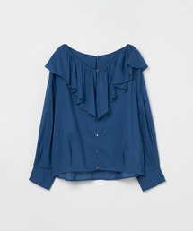 three dots 長袖シャツ 青と白のストライプ three dots｜スリードッツのシャツ/ブラウス通販 - ZOZOTOWN
