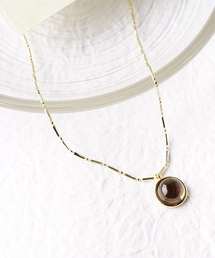 itam（アイタム）の「【itam】アイタム/ 天然石 NATURAL STONE ラウンドカボション ブラス スライドネックレス（ネックレス）」