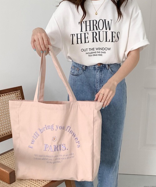 ゲラルディーニ ロゴパターン トートバッグ ホワイト/ピンク/グレー