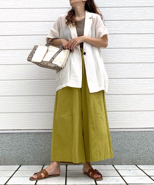 Q(キュー)の「ビッグポケットワイドパンツ(その他パンツ・レディース・ブラック/マスタード・MEDIUM)」の7枚目の写真