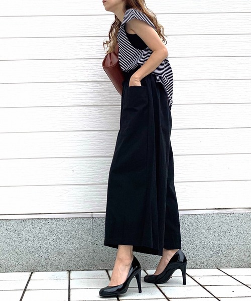 Q(キュー)の「ビッグポケットワイドパンツ(その他パンツ・レディース・ブラック/マスタード・MEDIUM)」の11枚目の写真