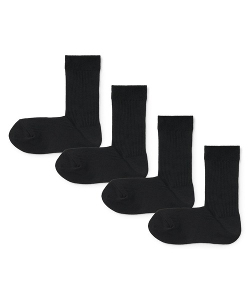 無印良品（ムジルシリョウヒン）の「婦人　足なり直角　リブ編み靴下（４足組）（ソックス/靴下・レディース・ホワイト/ブラック・23-25cm）」の2枚目の写真