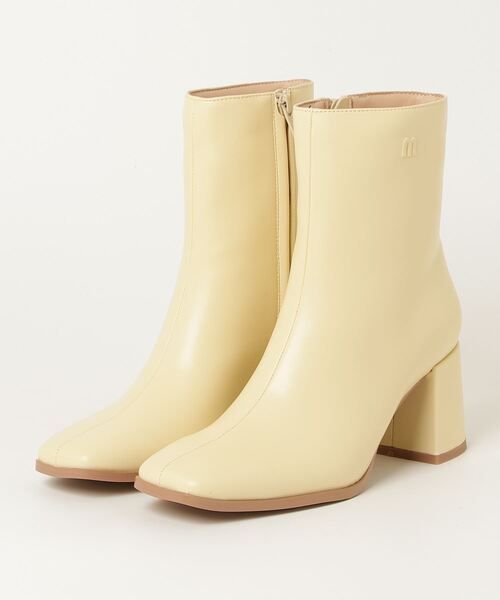 MAISON SPECIAL ロゴスクエアショートブーツ　シルバー MAISON SPECIAL（メゾンスペシャル） ブーツ Logo Square Short Boots