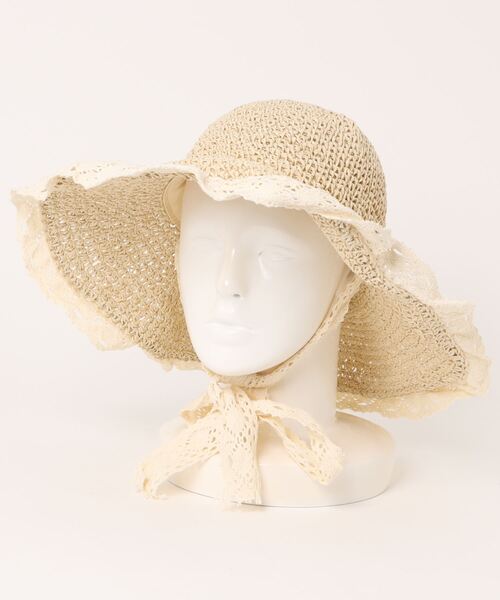 aimoha(アイモハ)の「リボン付きストローハット (SS)(ハット・レディース・ホワイト系その他2/ホワイト系その他4/ホワイト系その他/ホワイト系その他3/ブラウン系その他・2/4/1/3)」の10枚目の写真