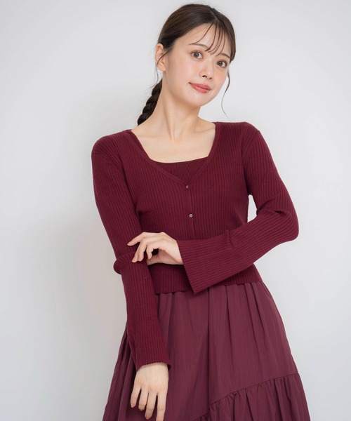 NOELA(ノエラ)の「フレアスリーブニットカーデ(カーディガン/ボレロ・レディース・ボルドー/サックスブルー/ブラック・フリー)」の3枚目の写真