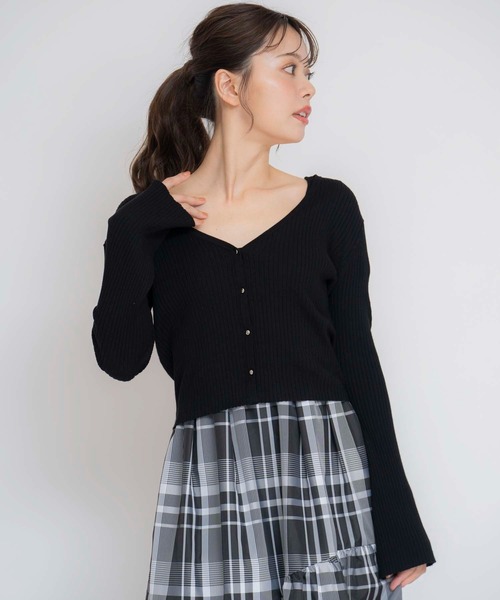 NOELA(ノエラ)の「フレアスリーブニットカーデ(カーディガン/ボレロ・レディース・ボルドー/サックスブルー/ブラック・フリー)」の12枚目の写真