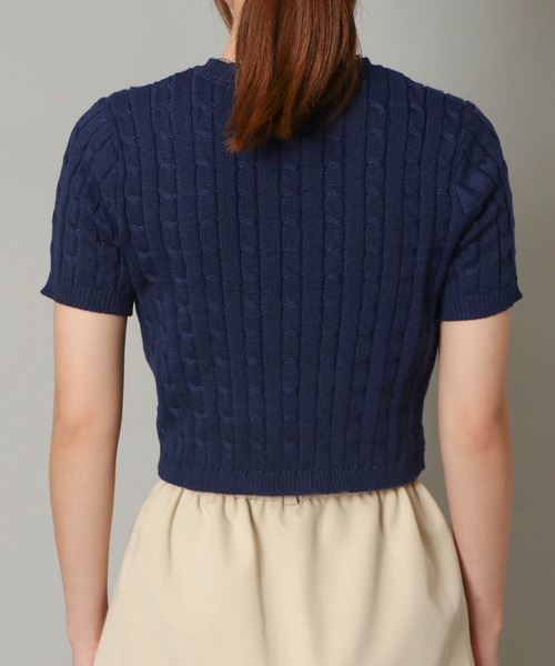 ♥️お値下げ♥️フェミニンなダークパープル圧縮ニットコート♥️ ONCILY（オンシェリー）の「HALF ZIP SHAGGY BORDER KNIT
