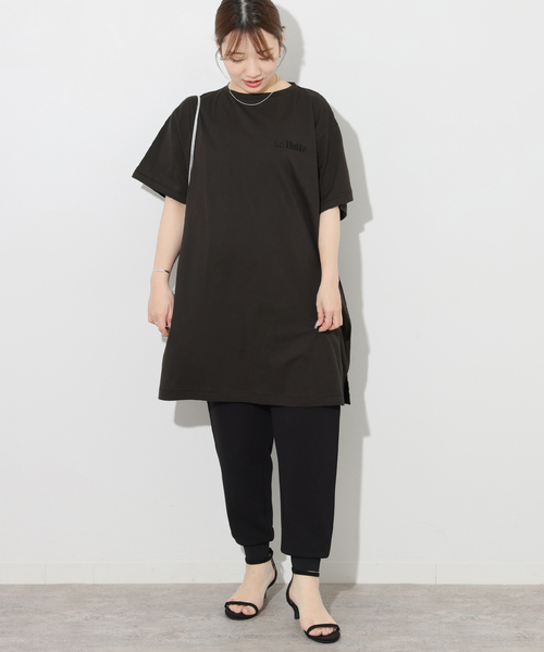 JOURNAL STANDARD relume（ジャーナルスタンダード　レリューム）の「《追加》【La Hutte / ラ・ユット】チュニック（Tシャツ/カットソー・レディース・チャコールグレー/ホワイト・FREE）」の3枚目の写真