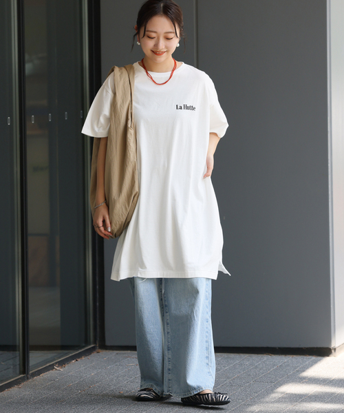 JOURNAL STANDARD relume（ジャーナルスタンダード　レリューム）の「《追加》【La Hutte / ラ・ユット】チュニック（Tシャツ/カットソー・レディース・チャコールグレー/ホワイト・FREE）」の13枚目の写真