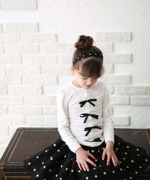 Rora(ローラ)の「ボリー フォーマルカジュアル 長袖Tシャツ(Tシャツ/カットソー・キッズ・ホワイト・150/140/130/120/110)」の3枚目の写真