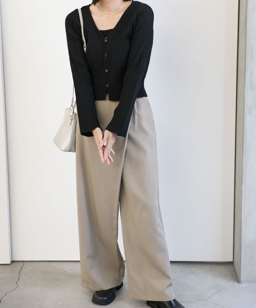 select MOCA(セレクトモカ)の「キャミ&カーディガンドッキング長袖トップス(ニット/セーター・レディース・オフホワイト/ブラック/ブルー・FREE)」の17枚目の写真