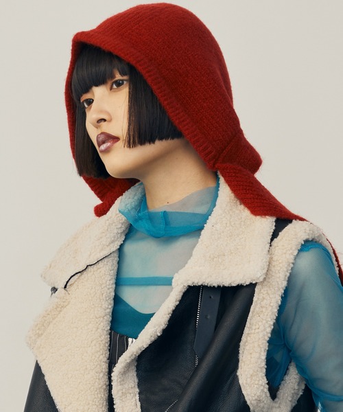 aclent イヤーフラップニットキャップ ニット帽 ニットキャップ イヤーフラップ パイロットキャップ風