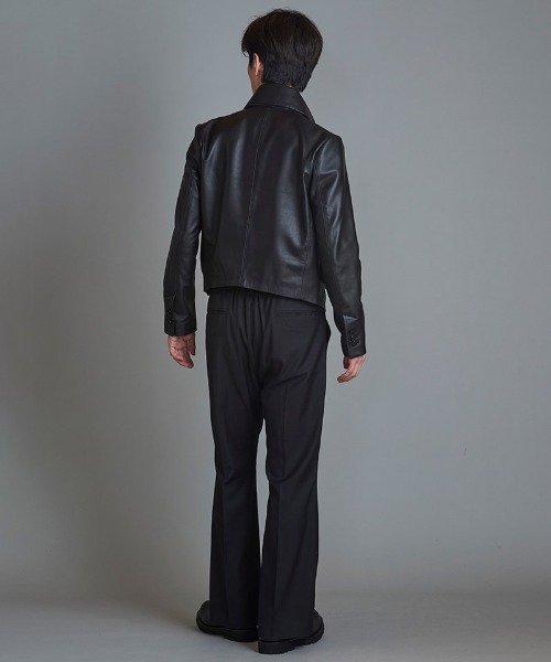 NO ID. レザー トラックジャケット 試着程度 LIUGOO 本革 レザートラックジャケット ジャージ メンズ