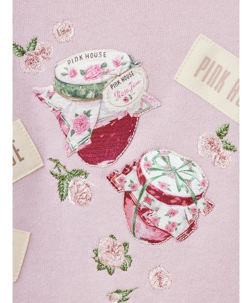 PINK HOUSE（ピンクハウス）の「ローズジャムびんモチーフトレーナー（スウェット・レディース・ローズ/ブラック/アイボリー/マルーン/ラベンダー・LARGE/MEDIUM）」の14枚目の写真
