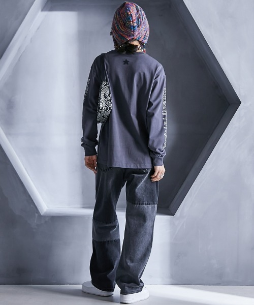 GEVS.(ジェイヴィス)の「綿100%グラフィックプリントロングスリーブTシャツ <大きいサイズ有>GEVS.(Tシャツ/カットソー・レディース・チャコール/ベージュ系・M/5L/4L/3L/LL/L)」の16枚目の写真