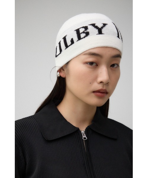 AZUL by moussy（アズールバイマウジー）の「ロゴニットワッチ（ニットキャップ/ビーニー・レディース・アイボリー/ブラック・FREE）」の3枚目の写真