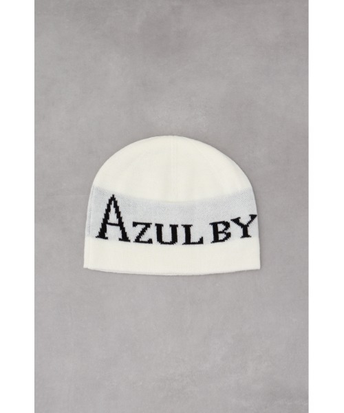 AZUL by moussy（アズールバイマウジー）の「ロゴニットワッチ（ニットキャップ/ビーニー・レディース・アイボリー/ブラック・FREE）」の4枚目の写真