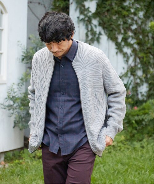 ikka(イッカ)の「ジャカードドライバーズニット(カーディガン/ボレロ・メンズ・グレー/ブラック/ネイビー・M/L/XL/S)」の5枚目の写真