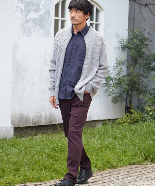ikka(イッカ)の「ジャカードドライバーズニット(カーディガン/ボレロ・メンズ・グレー/ブラック/ネイビー・M/L/XL/S)」の7枚目の写真