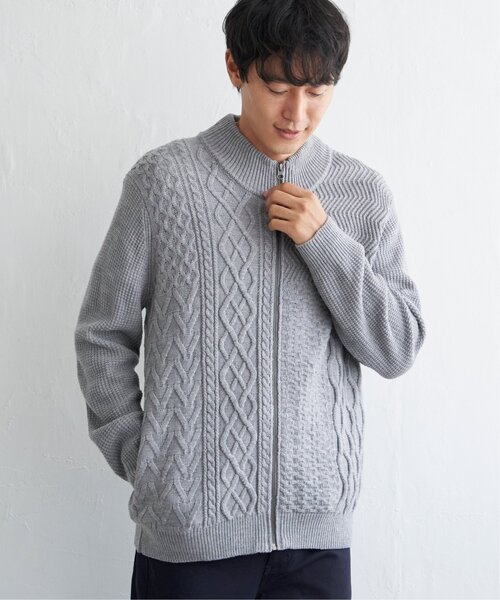 ikka(イッカ)の「ジャカードドライバーズニット(カーディガン/ボレロ・メンズ・グレー/ブラック/ネイビー・M/L/XL/S)」の10枚目の写真