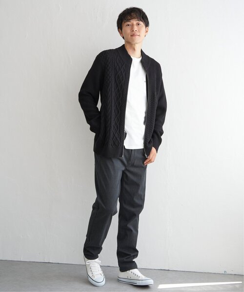 ikka(イッカ)の「ジャカードドライバーズニット(カーディガン/ボレロ・メンズ・グレー/ブラック/ネイビー・M/L/XL/S)」の14枚目の写真