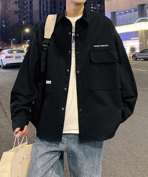 MGV(エムジーヴィー)の「ストリートロゴシャツジャケット(シャツ/ブラウス・メンズ・ホワイト/ブラック・X-LARGE/LARGE/MEDIUM)」の1枚目の写真
