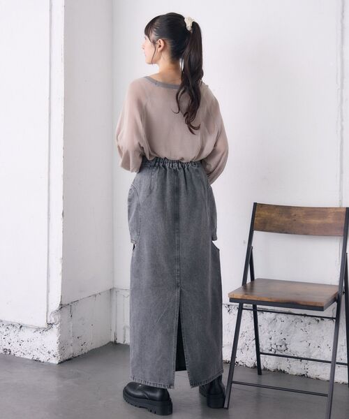 RETRO GIRL（レトロガール）の「サイドスリットデニムSK（デニムスカート・レディース・ブルー系その他/ブラック・FREE）」の6枚目の写真