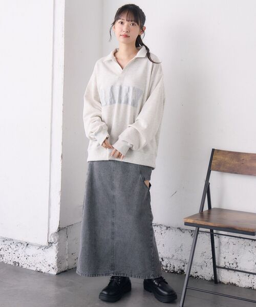 RETRO GIRL（レトロガール）の「サイドスリットデニムSK（デニムスカート・レディース・ブルー系その他/ブラック・FREE）」の5枚目の写真