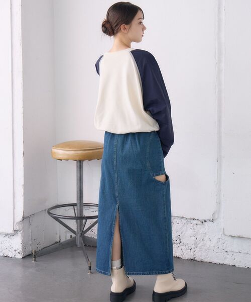 RETRO GIRL（レトロガール）の「サイドスリットデニムSK（デニムスカート・レディース・ブルー系その他/ブラック・FREE）」の21枚目の写真