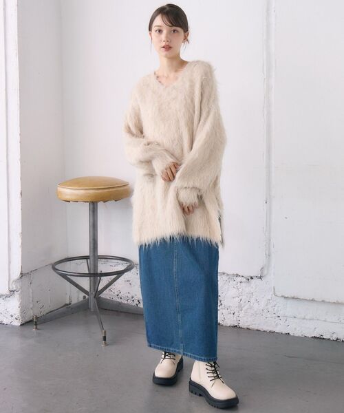 RETRO GIRL（レトロガール）の「サイドスリットデニムSK（デニムスカート・レディース・ブルー系その他/ブラック・FREE）」の20枚目の写真