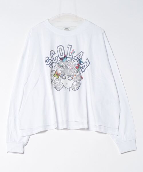Scolar 蝶とスカラーちゃん ゆったりワイドプルオーバー　143673 ScoLar（スカラー）の「143673：蝶とスカラーちゃん ゆったり