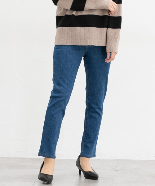 Honeys（ハニーズ）の「【ハニぽか】暖デニムスキニー６４丈（股下６４ｃｍ）（デニムパンツ・レディース・インディゴブルー/ワンウォッシュ・SS/S/M/L/LL）」の19枚目の写真