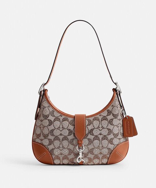 【Coach】シグネチャージャカード ハンプトンズ ホーボーバッグ ハンプトンズ ホーボー バッグ・クリスタル シグネチャー ジャ
