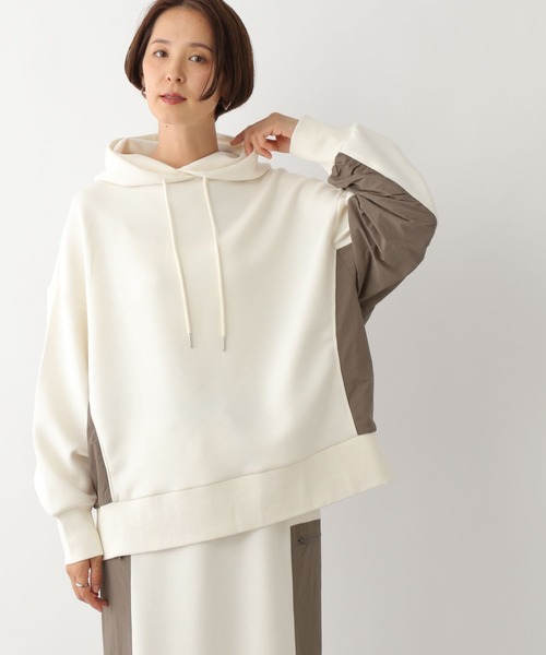 LEPSIM（レプシィム）の「異素材ギャザーパーカー 134460（パーカー・レディース・アイボリー/ブラック/チャコールグレー・FREE）」の10枚目の写真