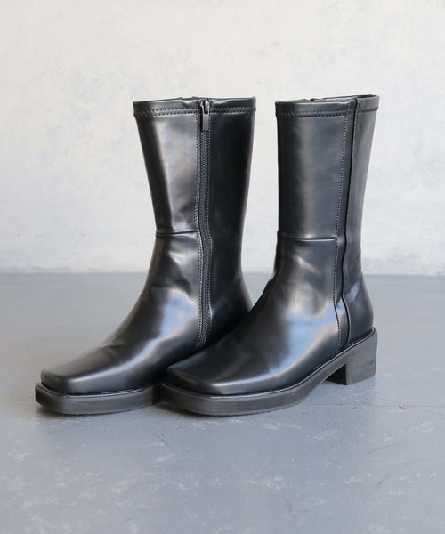 cheriella(シェリエラ)の「【cheriella】スクエアトゥミドルブーツ(ブーツ・レディース・ブラック・S(23cm)/M(24cm)/L(25cm))」の13枚目の写真