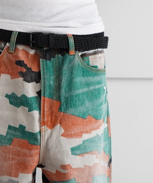 パンツ FAKE AS FLOWERS Gamo aged denim pants FAF（フェイク アス フラワーズ）の「FAKE AS FLOWERS GAMO AGED