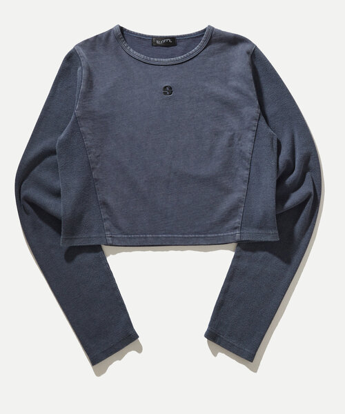 WHO'S WHO gallery(フーズフーギャラリー)の「【SLOPPY/スロッピー】リブ切り替えトップス(Tシャツ/カットソー・レディース・ライトグレー/ブルー系その他/ネイビー/チャコールグレー・FREE)」の4枚目の写真