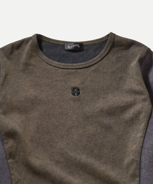 WHO'S WHO gallery(フーズフーギャラリー)の「【SLOPPY/スロッピー】リブ切り替えトップス(Tシャツ/カットソー・レディース・ライトグレー/ブルー系その他/ネイビー/チャコールグレー・FREE)」の13枚目の写真