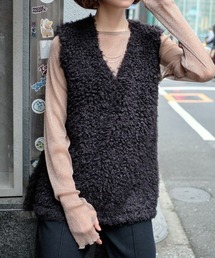 ファー付きロングジレ troisiemechaco]ファージレ | KOBUNSHA SELECT SHOP